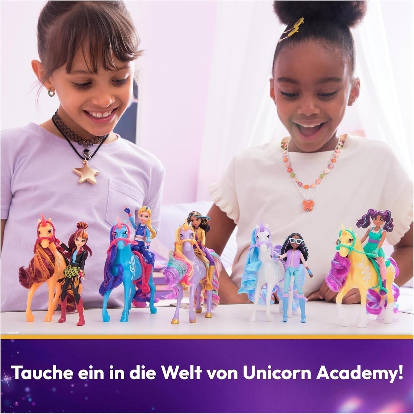 Unicorn Academy AVA och Unicorn Leaf Set - Originalfigurer ca 12 cm höga från den populära Netflix-serien Med två tillbehör och hårborstar För fantasifullt rollspel, för barn från 4 år och uppåt Actionfigurer Naty Shop