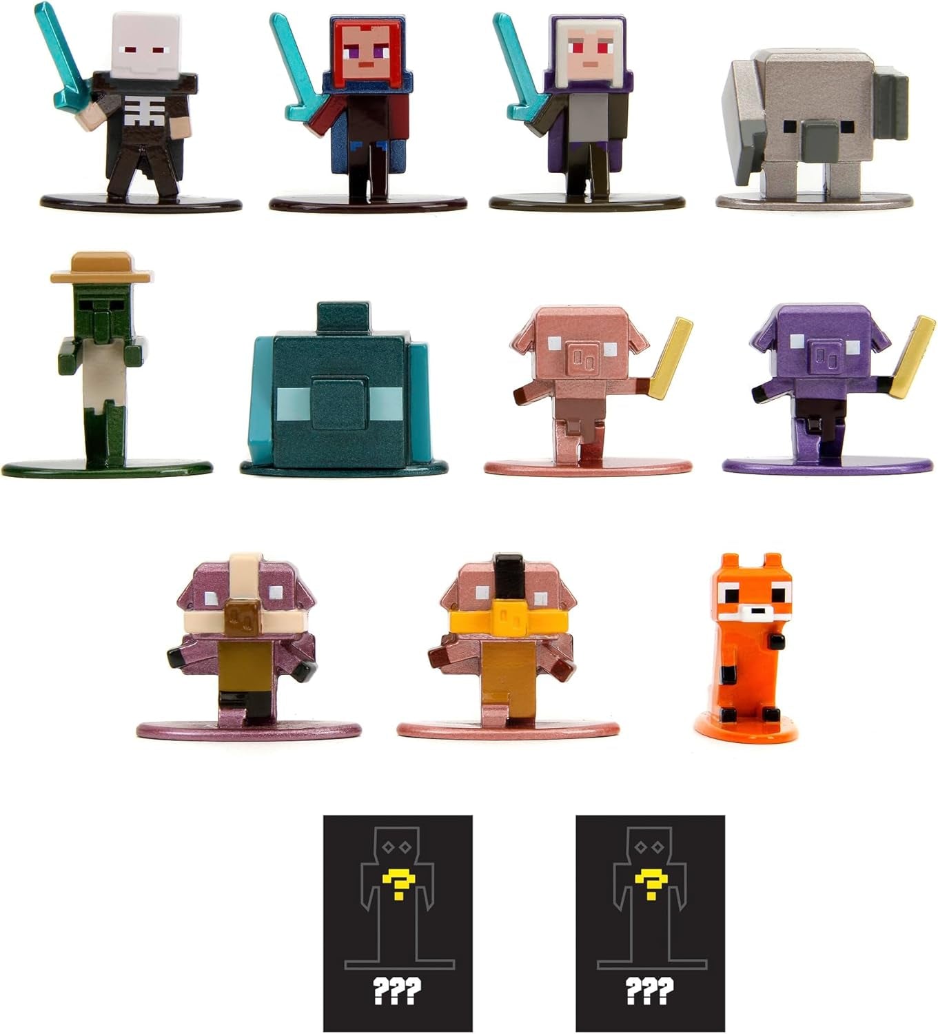 Jada Toys - Minecraft Blind Pack Nanofigs, Wave 2, Minecraft Legends Nano Metal Samlarfigur, Olika modeller, 4 Cm, Ålder 3+, Svarta Actionfigurer Naty Shop