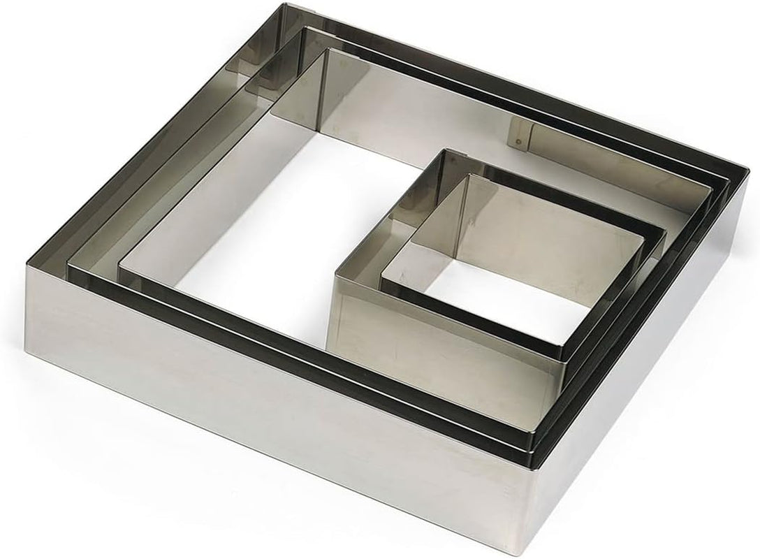 863322/Kexburk, fyrkantig form, rostfritt stål, 12 cm