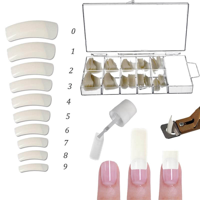Sun Garden Nails monofasisk transparent gel 30ml + låda med 100 tips + lim för tips 7ml