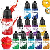 Fettlöslig choklad matfärgning - 12 färger oljebaserad matfärg för fondant, tårtdekorering, bakning - flytande matfärg för kakaosmör, smörkräm, kakor - 10 ml styck