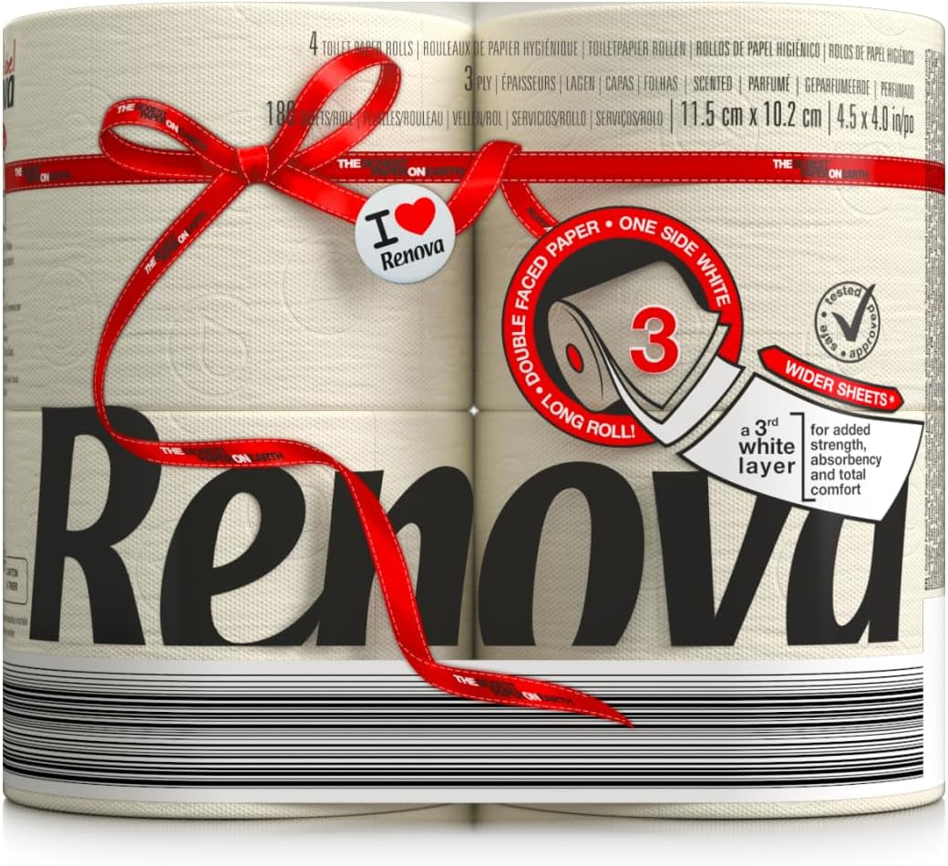 Renova toalettpapper, grönt, 4 rullar