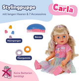 BABY born Carla - 43 cm docka - högkvalitativt blont hår med trådar - inga batterier krävs - lämplig för barn från 4 år och uppåt - innehåller 7 tillbehör, rosa