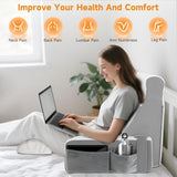 Stor läskudde med avtagbart nackstöd och armstöd, ryggkudde till sängen, ergonomisk ryggkudde med arm, ficka och tvättbart överdrag för läsning och tv-tittande.
