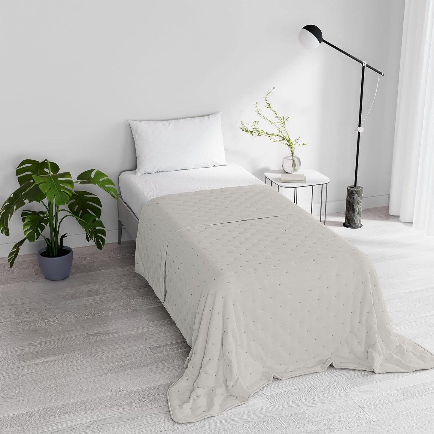 Elegant sommartäcke, quiltat, grönt, 170 X 250 cm Täcken och täcken Naty Shop Beige 170X250Cm