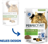 PERFECT FIT™ Portionspåsar för seniorkatt med kalkon och morötter, 12 x 85 g