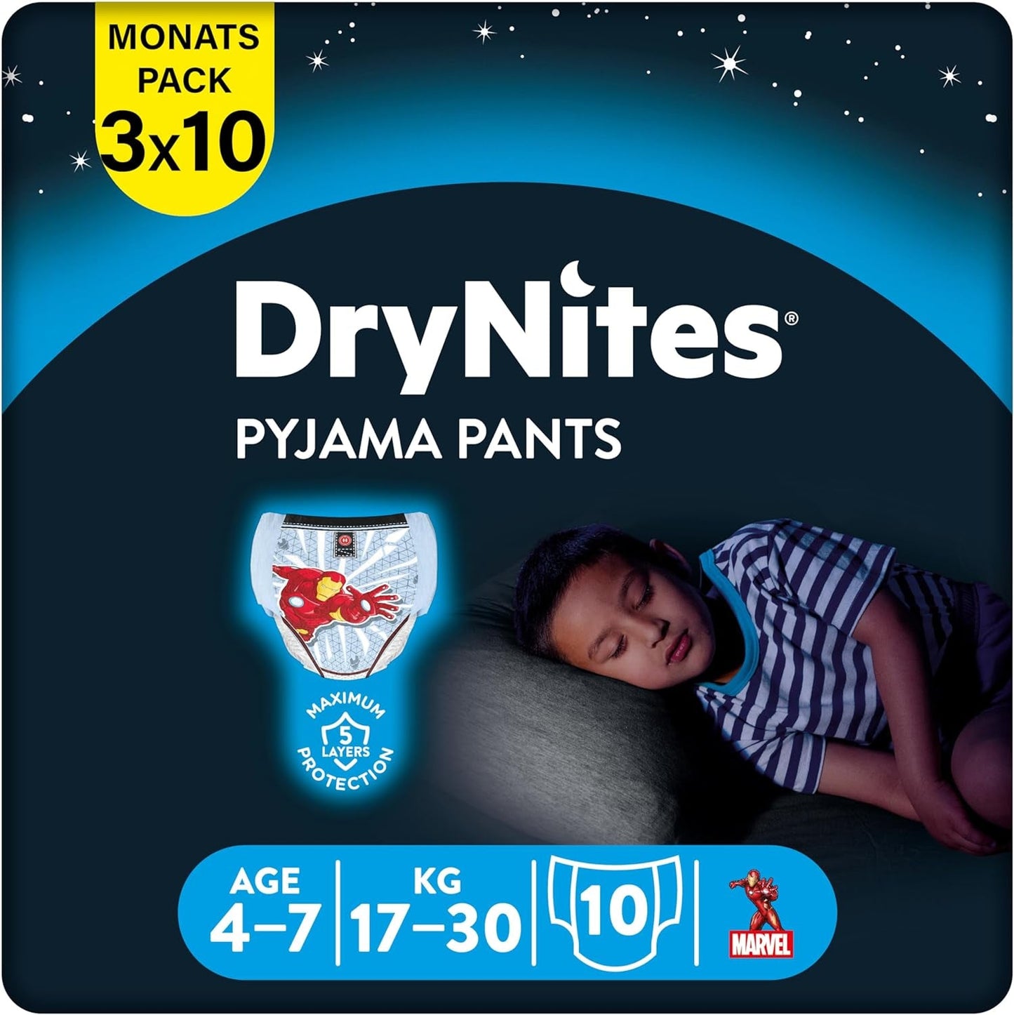 HUGGIES Drynites nattblöjor, för pojkar 4-7 år (17-30 kg), 30 st Naty Shop