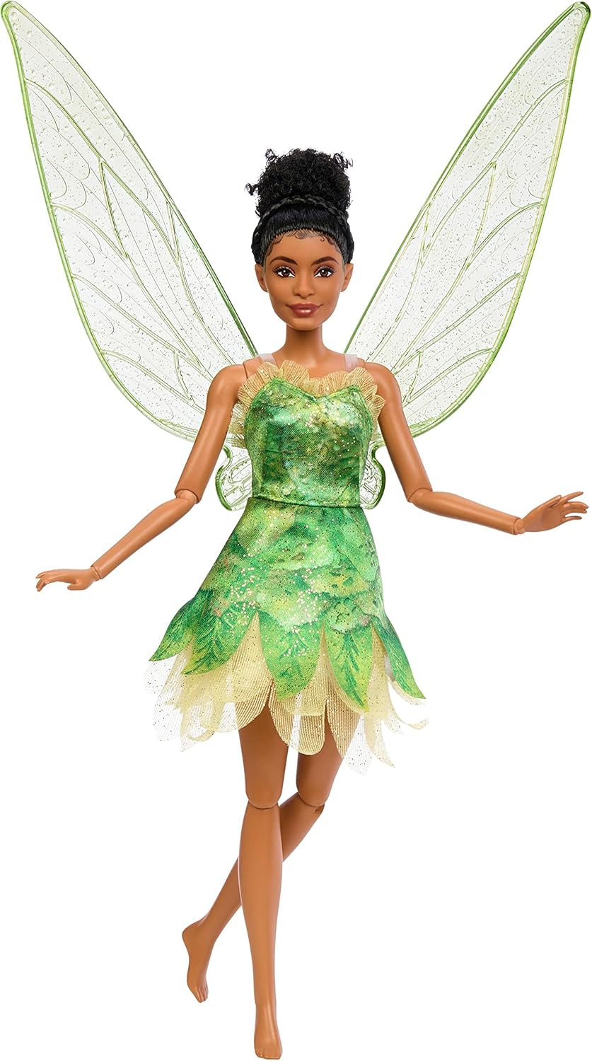 Disney Peter Pan och Wendy Tinker Bell Docka med rörliga vingar och grön klänning Filminspirerad present för barn att återskapa scener eller egna äventyr HNY37