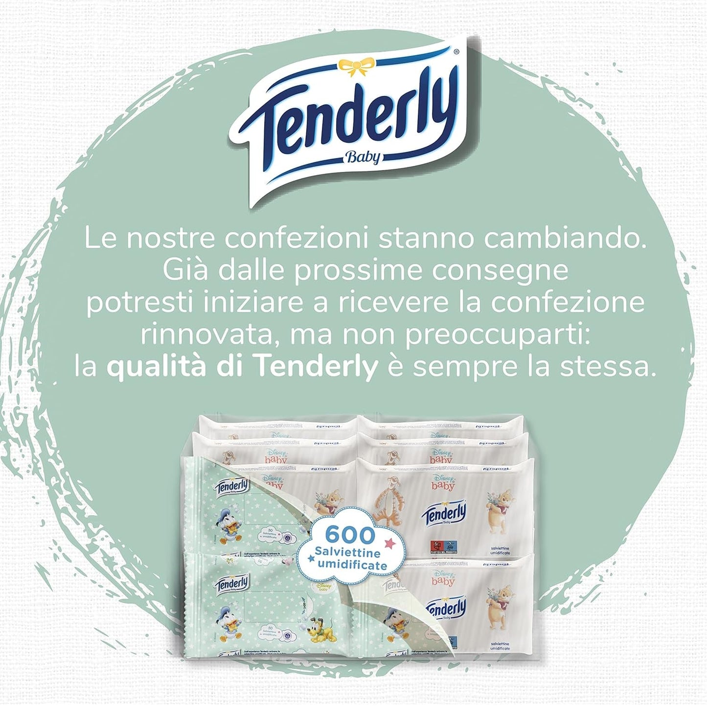 Baby Disney våtservetter, 50 mjuka våtservetter, idealiska för daglig rengöring av baby, med Disney-karaktärer, tillverkade i Italien, dermatologiskt testad