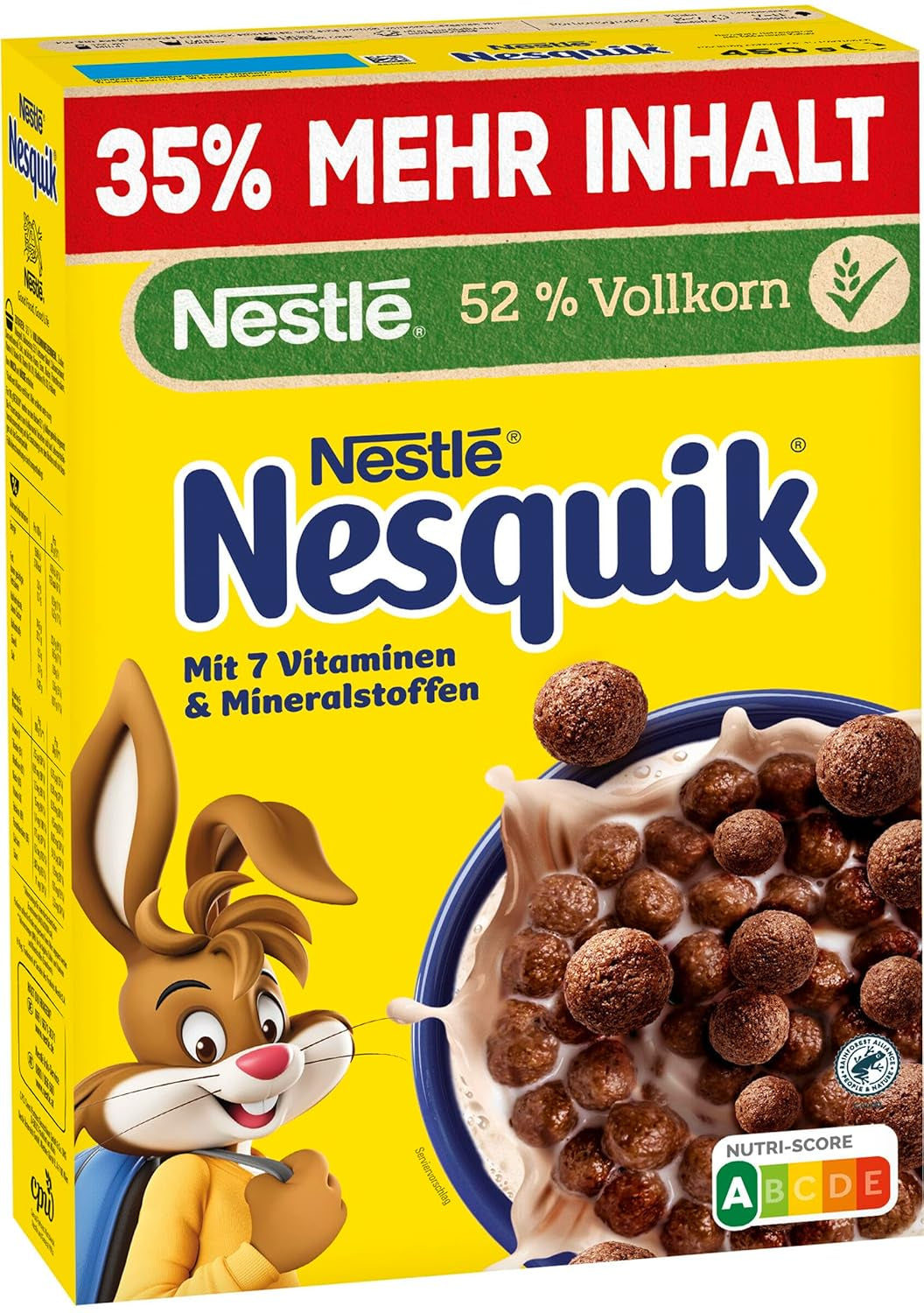 Nesquik Nestlé Nesquik Crunchy Breakfast, flingor med choklad och fullkorn, 1 förpackning (1 x 330g)
