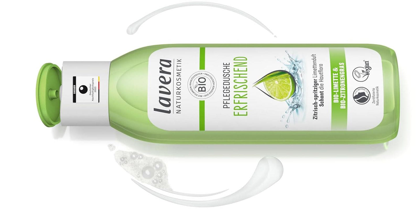 Lavera, Uppfriskande duschgel med organisk lime, 250 ml Dusch och bad Naty Shop