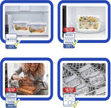 Max Home 8-packs glas lufttäta behållare Mikrovågsglas Lunchlåda Återförslutningsbara matbehållare 550ml klara lock Matbehållare (16538) Matförvaringslådor Naty Shop