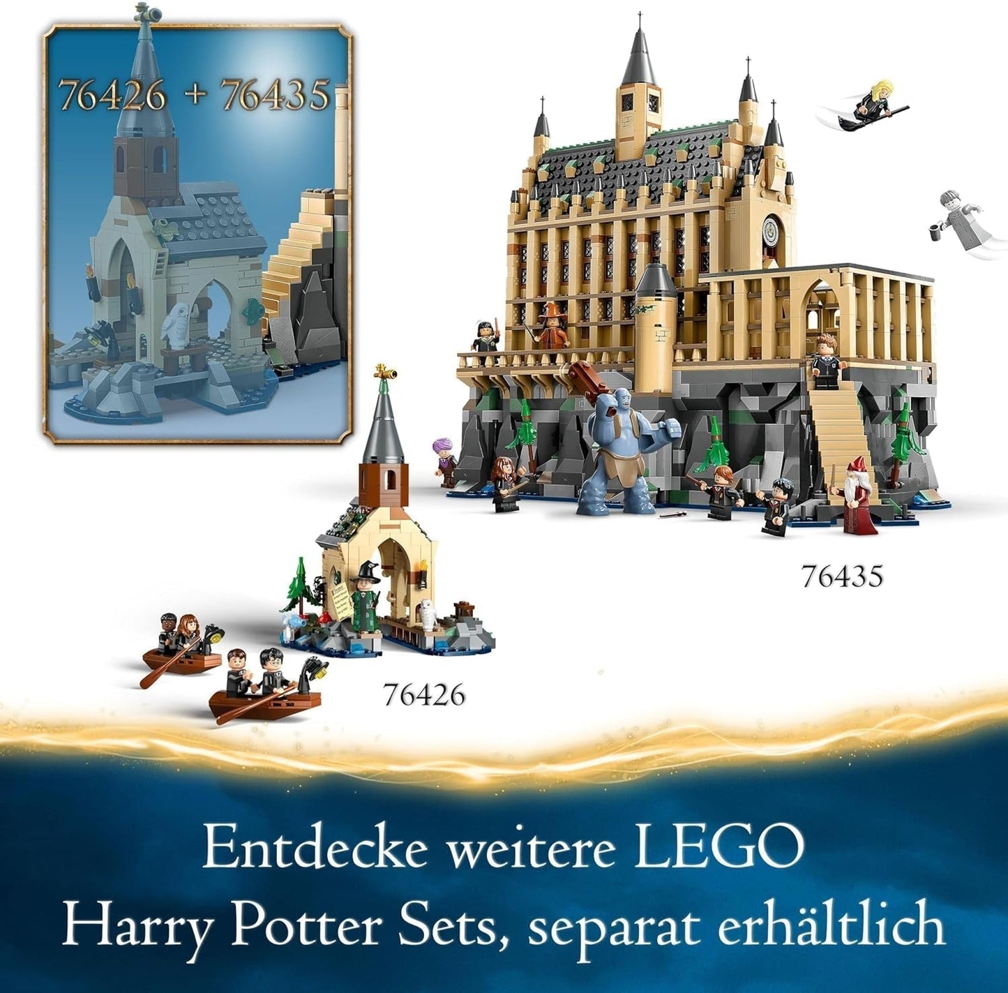 LEGO Harry Potter Hogwarts Castle: The Great Hall, samlarleksak med 11 minifigurer inklusive Hermione Granger, magisk present till pojkar och flickor 76435 Byggset Besuche den LEGO-Store