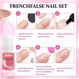 120 st Nakenrosa falska naglar med nagellim - 12 storlekar Kort oval fyrkantig press på naglar - Vackra naglar, limma på konstgjorda naglar - Lämplig för kvinnors DIY-nageldesign (Squaval Pink Gradient)