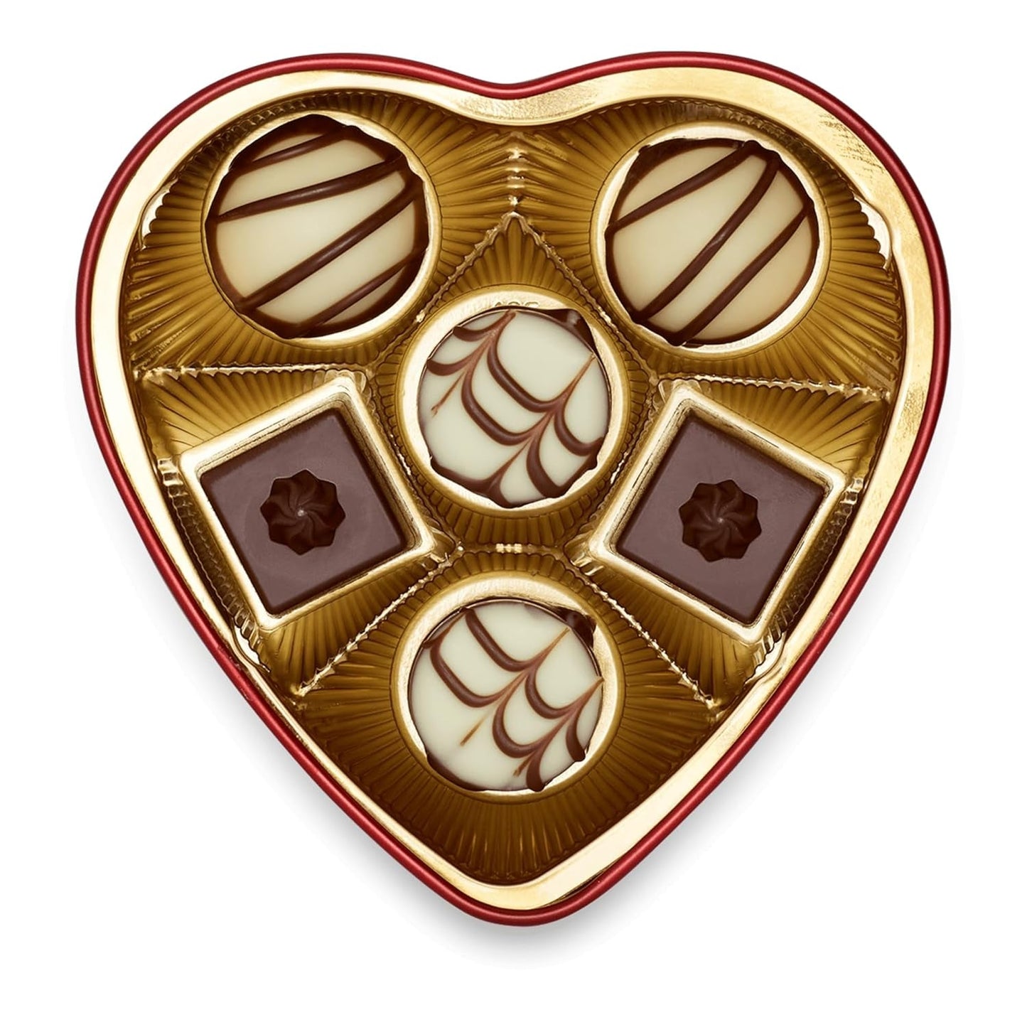 Lindt Choklad från hjärtat | 30 g | 6 praliner i Marc de Champagne, Coeur à l'Orange, Crispy Milk Chocolate, Apelsinmarsipan i en vacker hjärtformad ask | Gåva av choklad | Choklad present