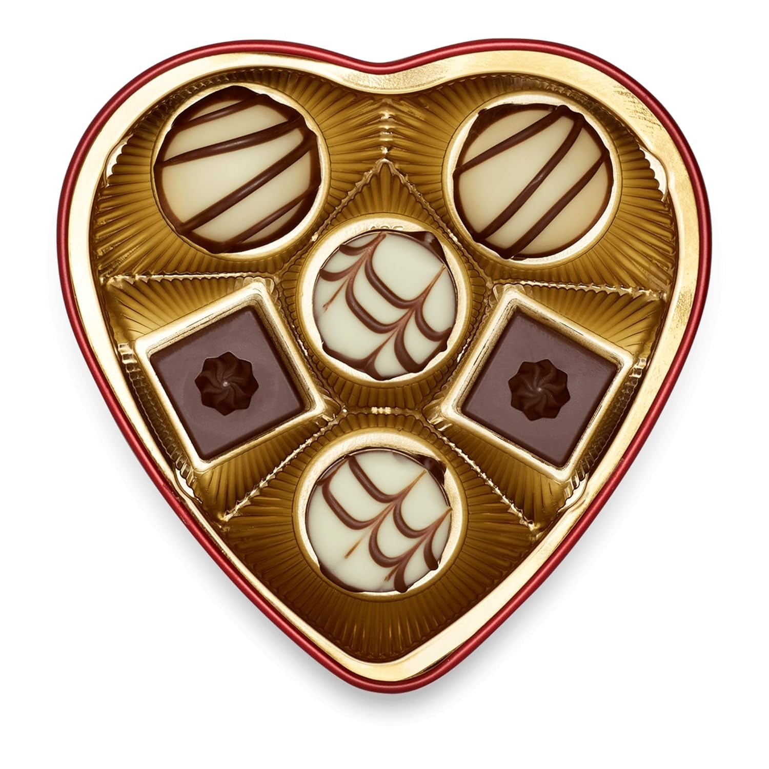 Lindt Choklad från hjärtat | 30 g | 6 praliner i Marc de Champagne, Coeur à l'Orange, Crispy Milk Chocolate, Apelsinmarsipan i en vacker hjärtformad ask | Gåva av choklad | Choklad present