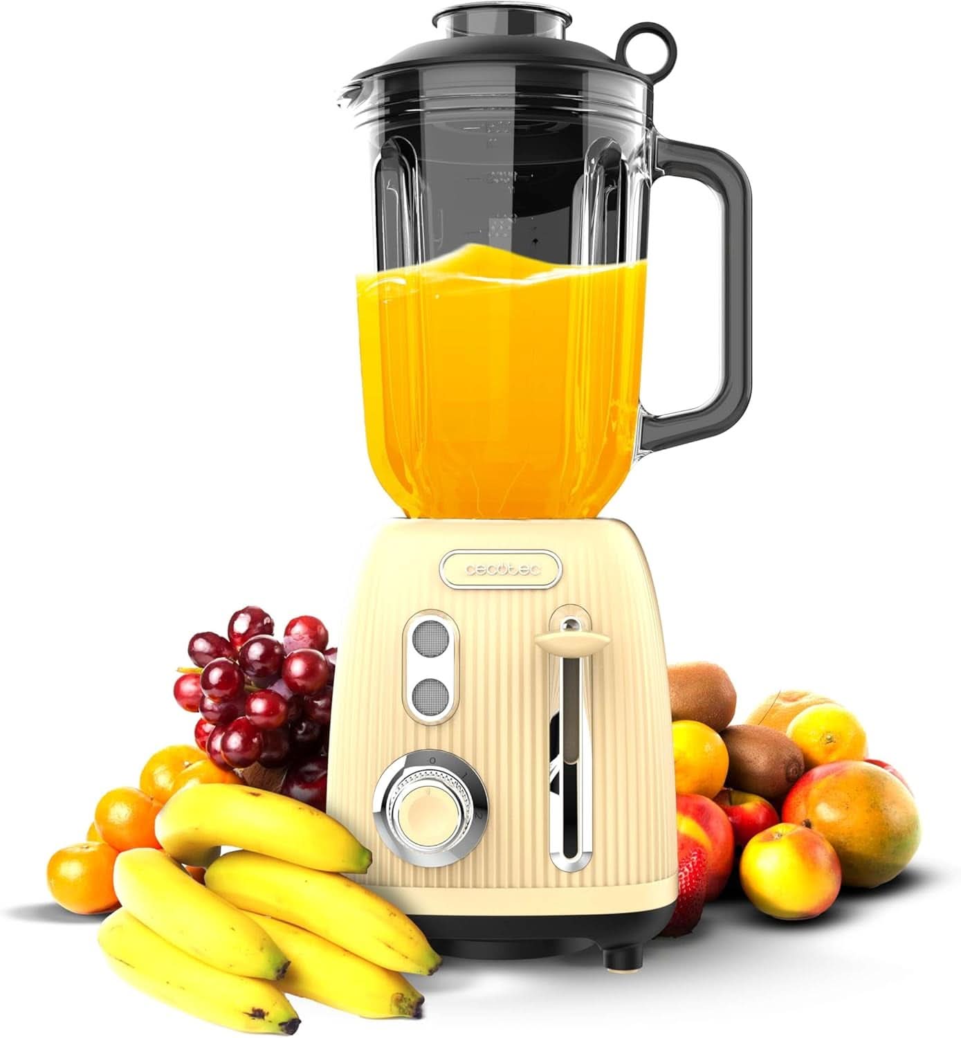Cecotec Standmixer Retro Power Black Titanium Retrogreen. 1200W Maximale Leistung, 2 Geschwindigkeiten, 4-Klingen-Messer Mit Schwarzer Titanbeschichtung Och 1,5L Krug, Vintage-Design i Grün Bucatarie Naty Shop Yellow