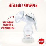 NUK manuell bröstpumpset, mjuk silikonkudde, 2 perfekt kombinerade flaskor, 150 ml Tillbehör Mat och amning Bebe Naty Shop