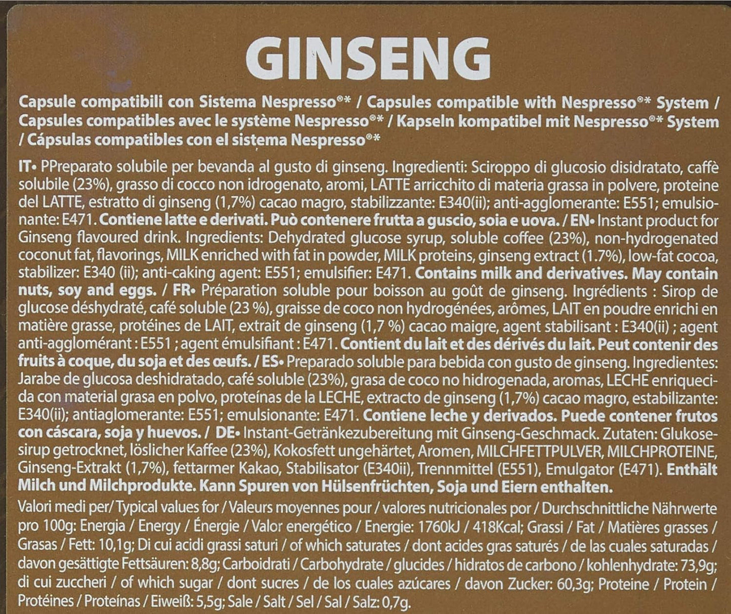 Snabblöslig produkt Ginsengkapslar 4,3g x 40 kapslar