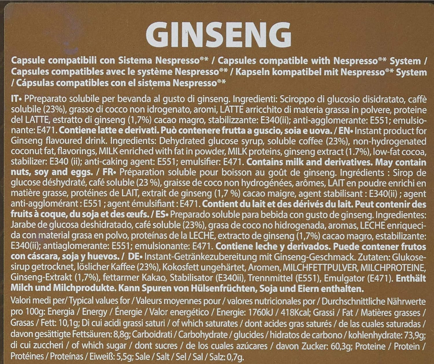 Snabblöslig produkt Ginsengkapslar 4,3g x 40 kapslar