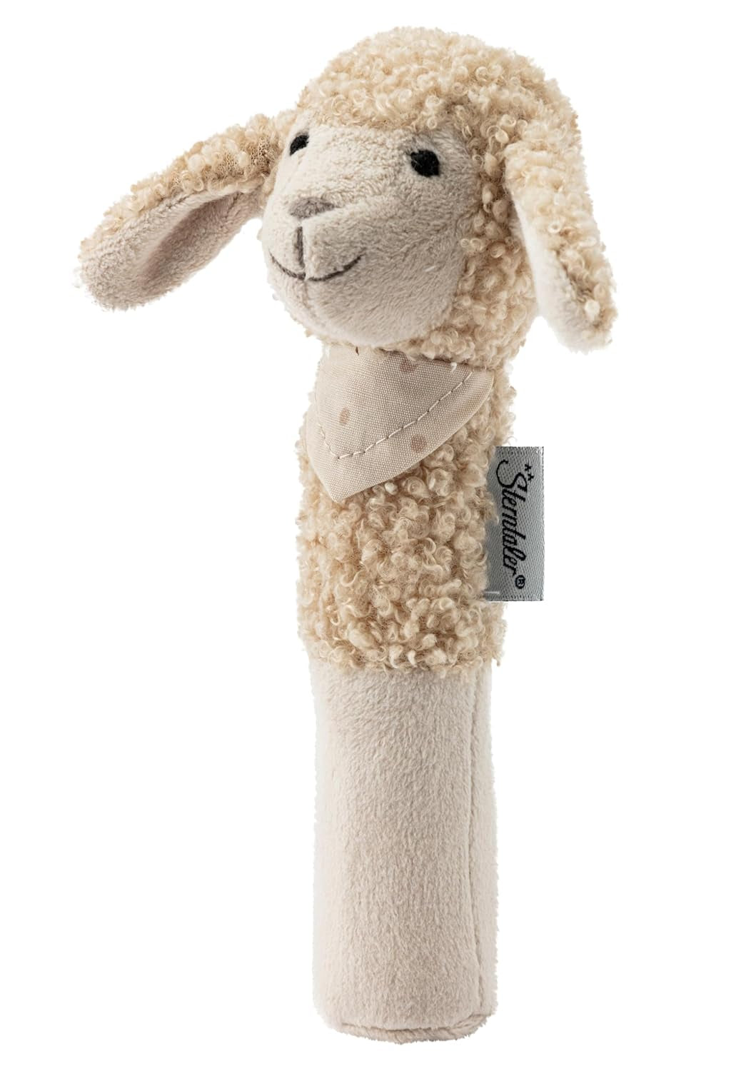 Sterntaler baby squeaker får Flocke - Mjukt tyg babyleksak - Babygrabbleksak - Första försök att fånga och leka, sandfärg Bebe Toys Naty Shop Standardtitel