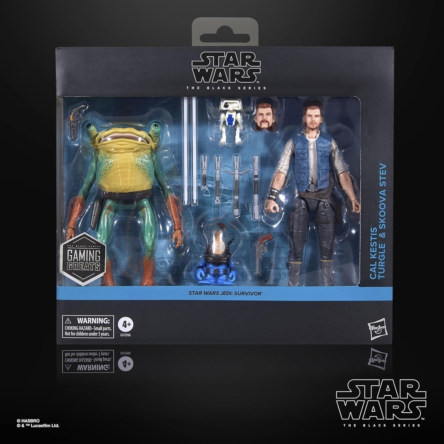 Star Wars Black Series Cal Kestis, Turgle & Skoova Stev, Star Wars Jedi: Survivor Collectible Actionfigurer (Skala 15 Cm) Actionfigurer Naty Shop