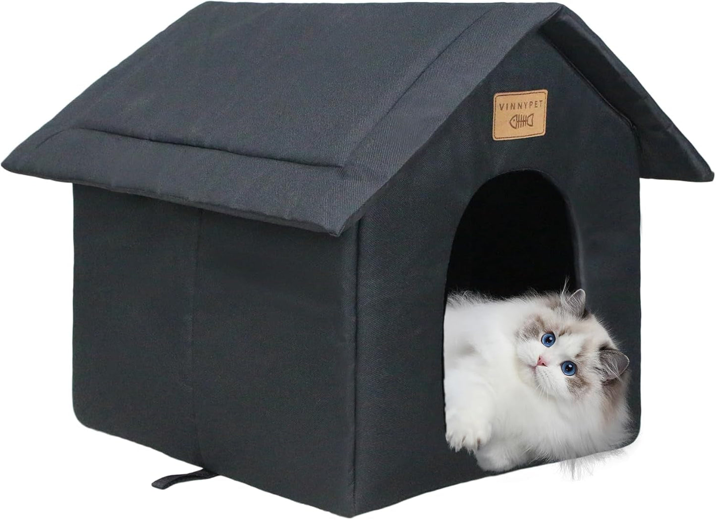 Katzenhaus Für Draußen Winterfest Wasserdicht Wetterfester Katzenhöhle Haustierhaus mit Katzenmatte Varm Hundehöhle Waschbar Hundehaus Tierheim Für Streuner Haustiere 40x35x40