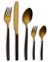 Echtwerk Positano Due-Bronze Bestickset, Black Edition, 20 delar, 4 personer Kök Naty Shop Guld/svart