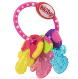 Nuby tandring för spädbarn främjar syn och motorik; den isgelgripande leksaken når till och med molarerna; från 4+ månader