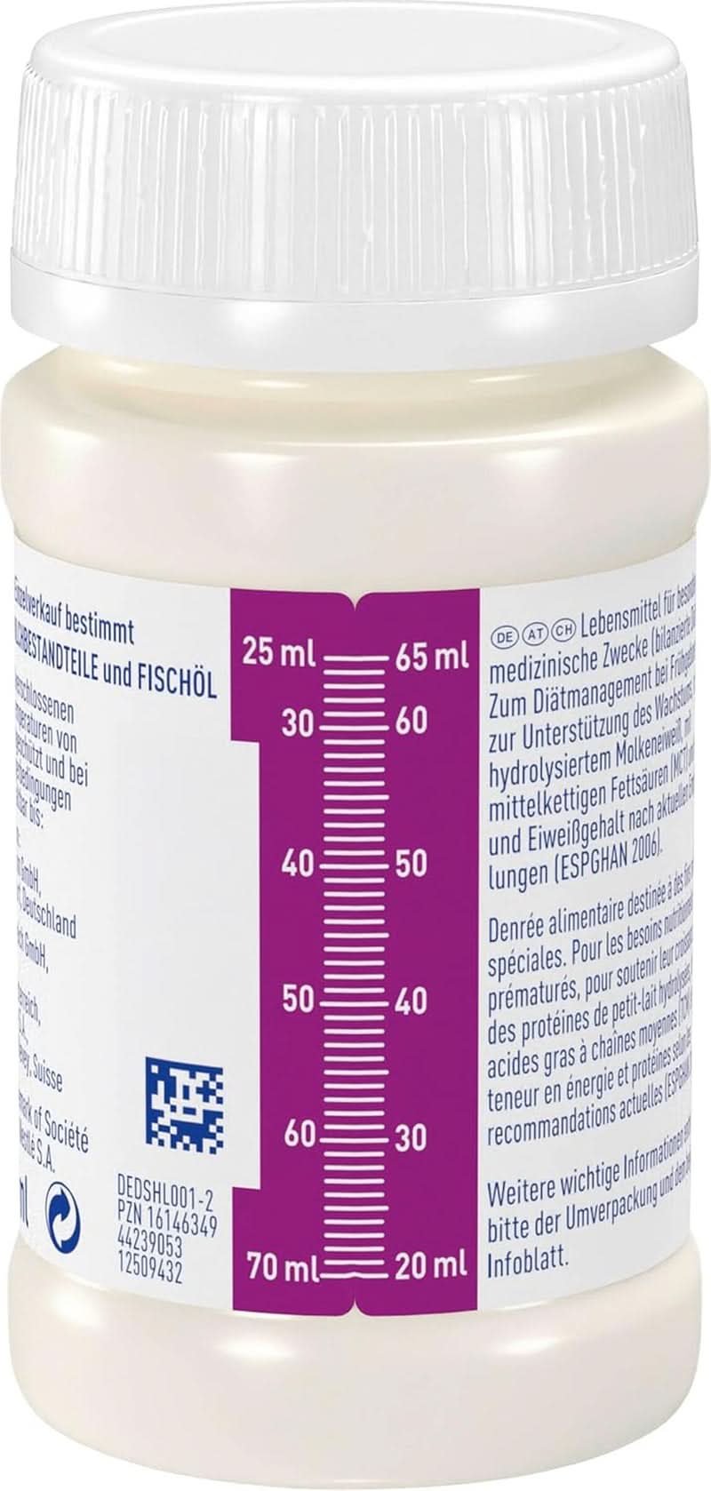 Mat för för tidigt födda barn BEBA Level 2, Specialfoder för för tidigt födda barn och lågviktiga nyfödda, färdig att dricka, förpackning om 32 (32 x 90 ml) Naty Shop