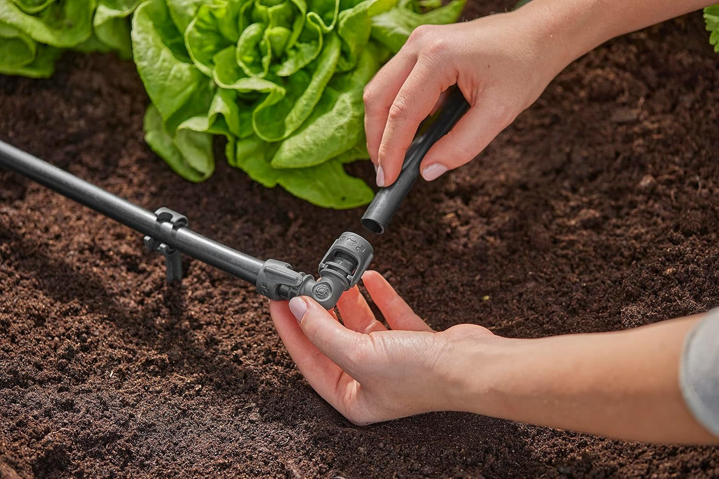 Gardena mikrodroppbevattningssystem L-stycke 13 mm (1/2"): Rörkoppling för vändning av 13 mm tillförselrör, verktygsfri montering, återanvändbar (13202-20)