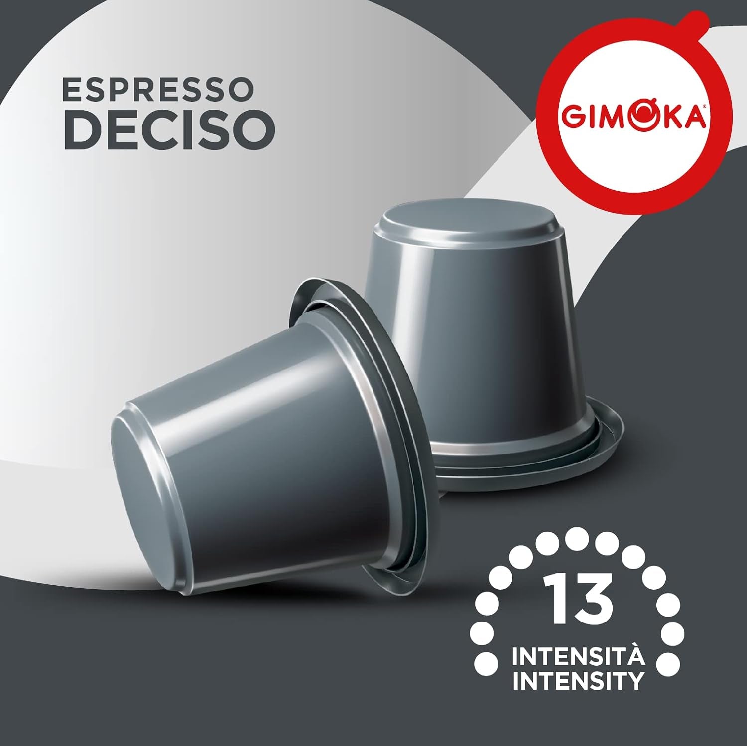 Gimoka Kaffeekapseln Espresso Deciso, Intensität 13/13-100 Kapsel - Kompatibel med Nespresso* Haushalts-Espressomaschinen - 100 Stück (10 x 10 Getränke) - Hergestellt i Italien