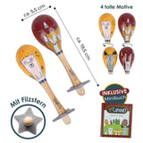 HEJ LØNNE set med 2 träklockor - Maracas för barn - musikinstrument i trä för att främja motorik, koordination och socialt beteende - träklocka för barn - leksak för barn Leksaker Bebe Naty Shop