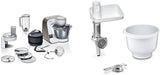 Bosch Series 4 MUM5X720 matberedare, integrerad våg, skål i rostfritt stål 3,9L, mixer 1,25L, 1000W Tillbehör Mat och amning Baby Naty Shop-paket med Bakingsensation Vit Champagne 2 tillbehör