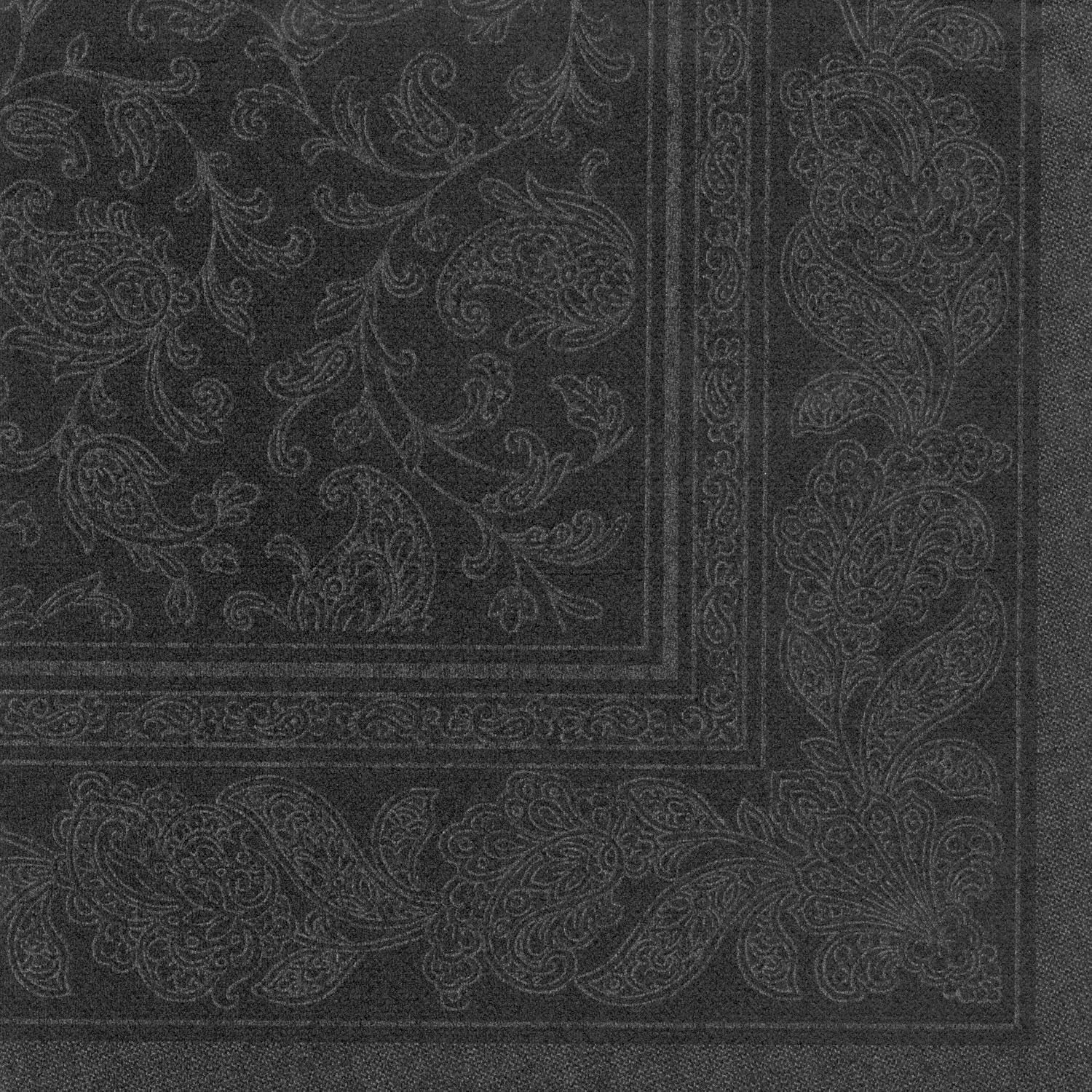 50 servetter ROYAL Collection 1/4-faldigt 40 X 40 svarta "Ornaments"