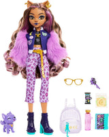 Monster High Clawdeen Wolf Doll med Puppy Crescent och tillbehör som skolväska, kalender, snacks och mer, HRP65