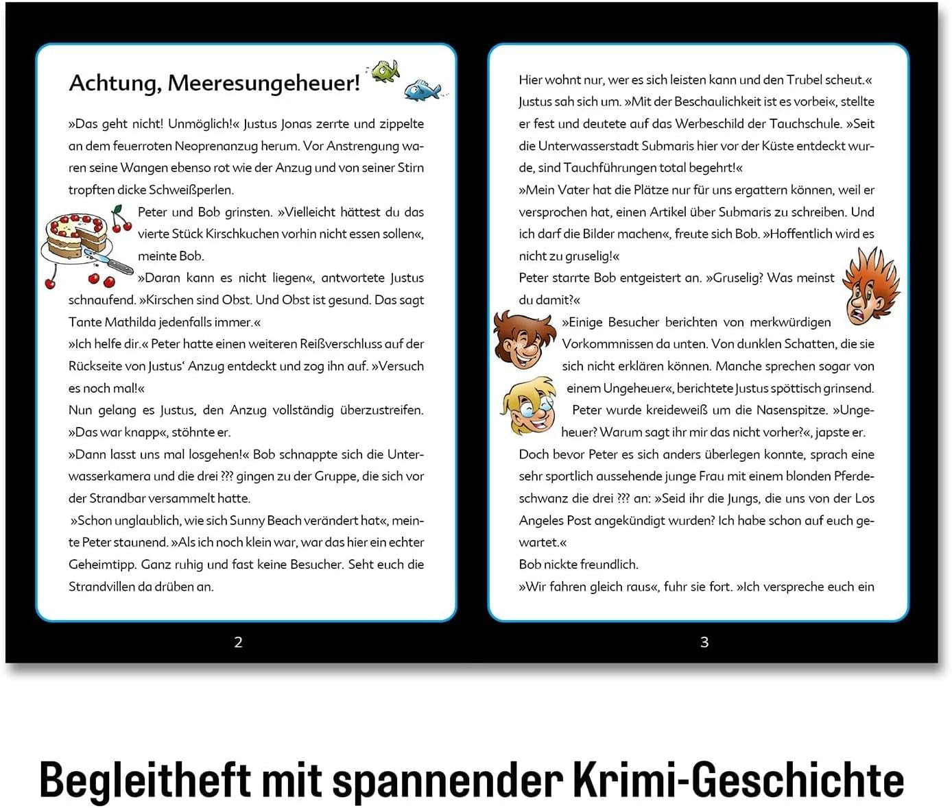 Die Drei ??? Barn - Brottspussel - Uppmärksamhet, sjömonster Från KOSMOS 680664, 150 bitar, Glow in the dark, Läsning, pussel, pussellösning, detektivpussel för barn från 7 år Pussel Naty Shop