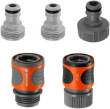 GARDENA 5-delade snabbkopplingsslangar 18270-81: Snabbkopplingsset för trädgårdsslangar med 5/8" eller 1/2" anslutningar: För snabbkoppling av trädgårdsslangar och sprinklers