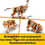 LEGO 31129 Creator Majestic Tiger, Panda eller Fish 3-i-1 djurfigursset leksak för barn Pojkar och flickor Byggset för djurbyggande leksak Besuche den LEGO-Store