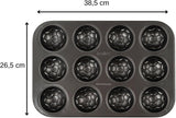 Zenker 12Er Muffinform – Muffinbackblech Für Muffins Und Cupcakes Aus Der Serie Soccer Baking– Hitzebeständiges 12Er Muffinblech Mit Antihaftbeschichtung, Schwarz Formar och brickor för bakning Naty Shop