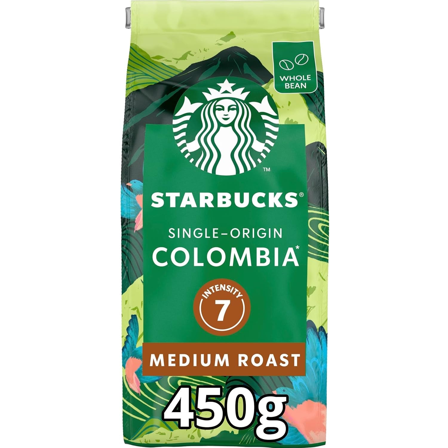 STARBUCKS Single Origin Colombia kaffe, medelrostat, hela bönor 450 g (förpackning med 4)