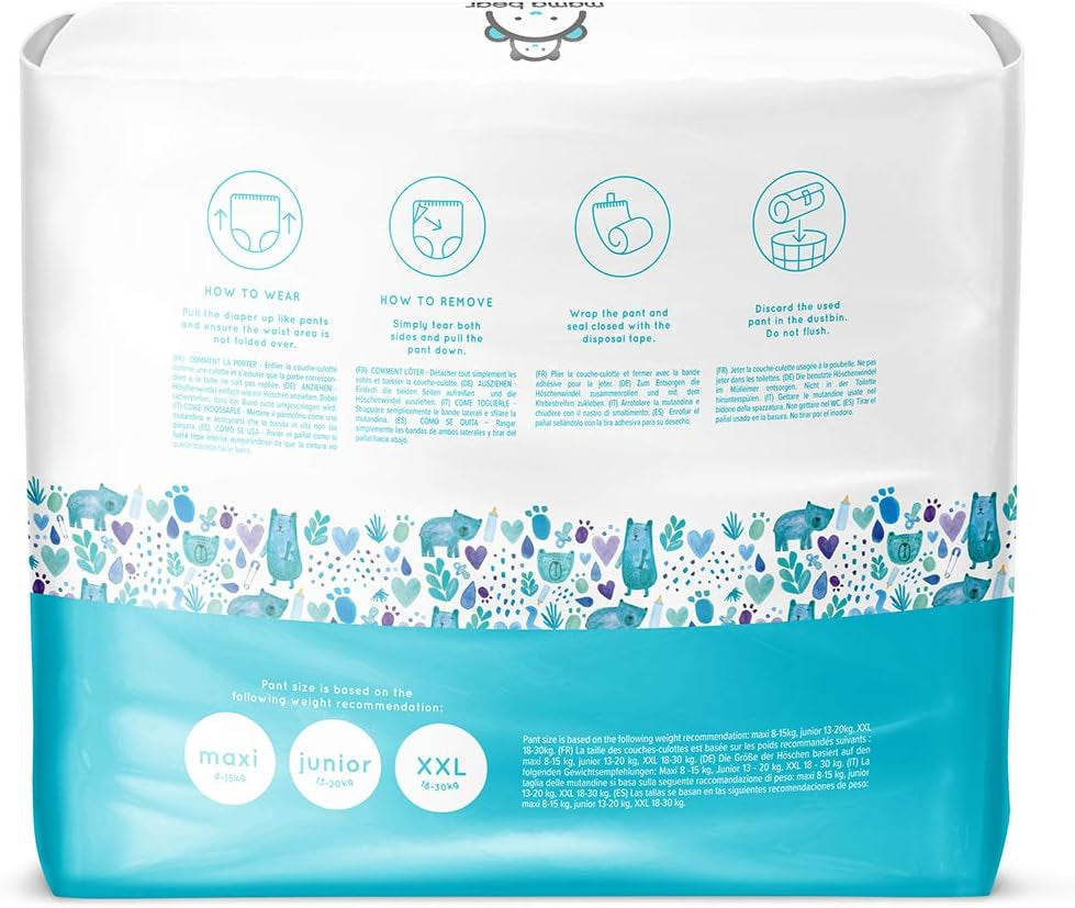 Amazon-märke: Mama Bear Pull-Up XXL-blöjor, storlek 6 (18-30 kg), 72 stycken (2 förpackningar om 36)