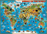 Ravensburger Pussel för barn - 13257 Djur runt om i världen - Världskartpussel för barn från 9 år, med 300 bitar i Xxl-format Puzzle Naty Shop