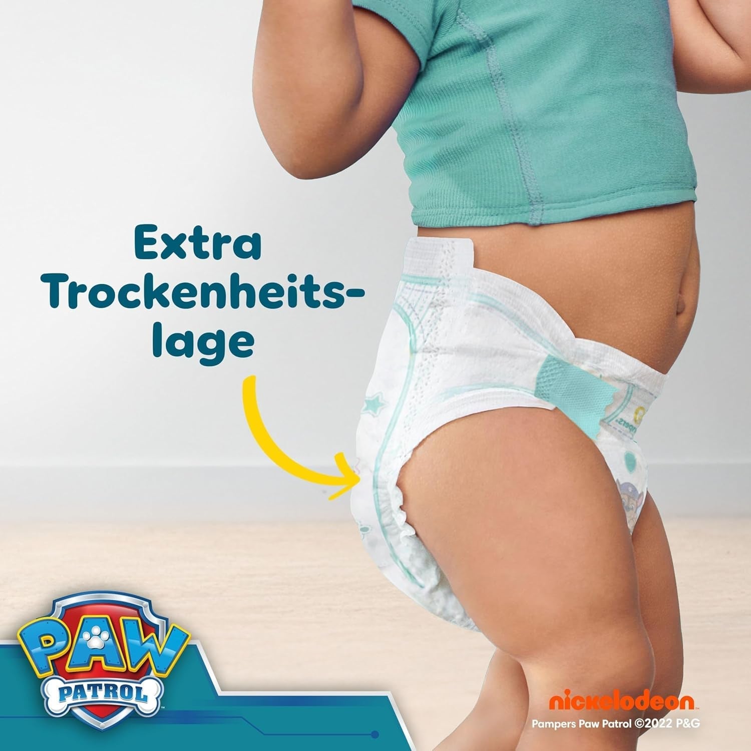 Pampers Baby-Dry Puppy Patrol Edition blöjor, storlek 4, 222 blöjor, 9 kg - 14 kg, upp till 100 % läckageskydd och komfort hela natten