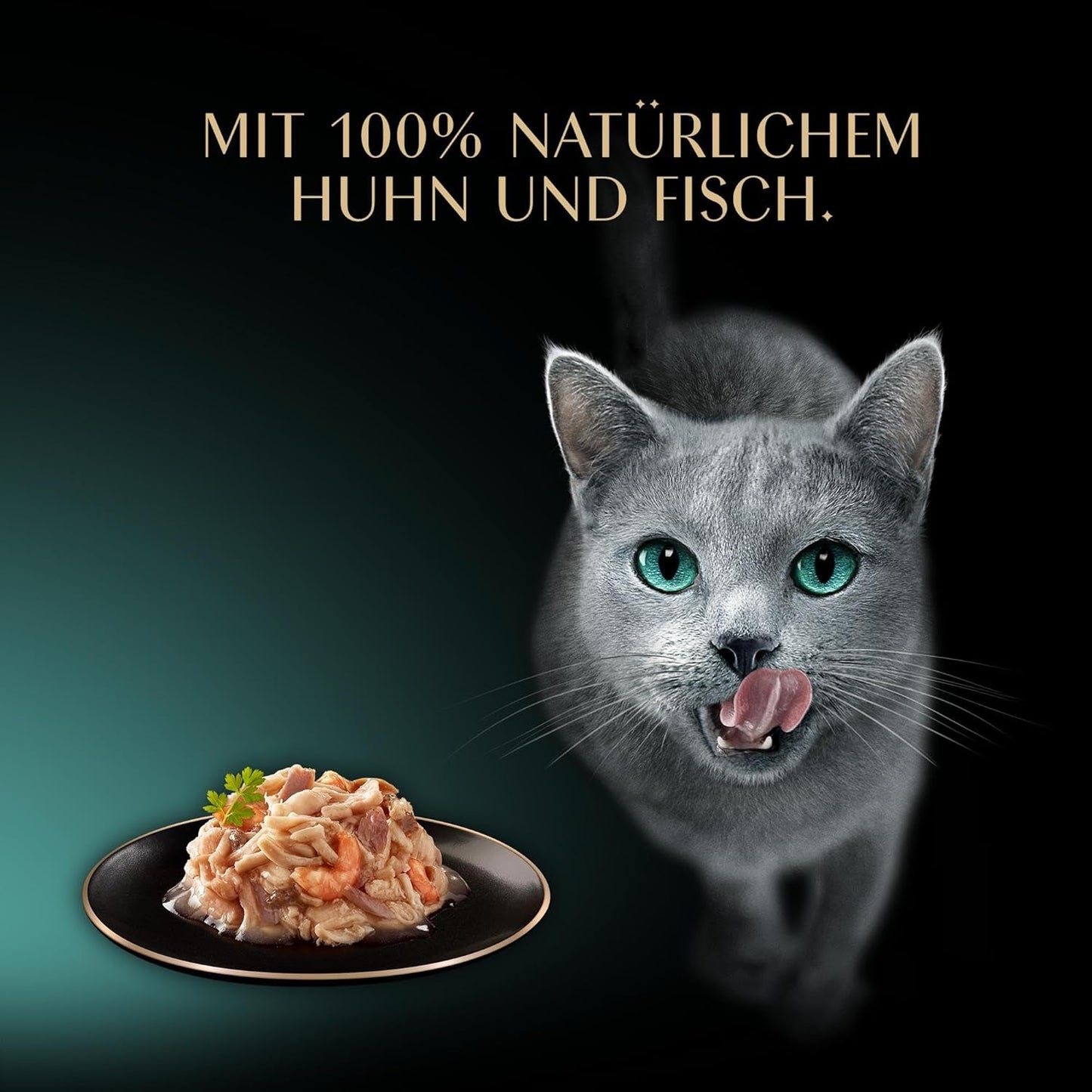 SHEBA filéer vuxen Katzenfutter i sås med kyckling, Hochseefisch och Garnelen 16 x 60 g skal