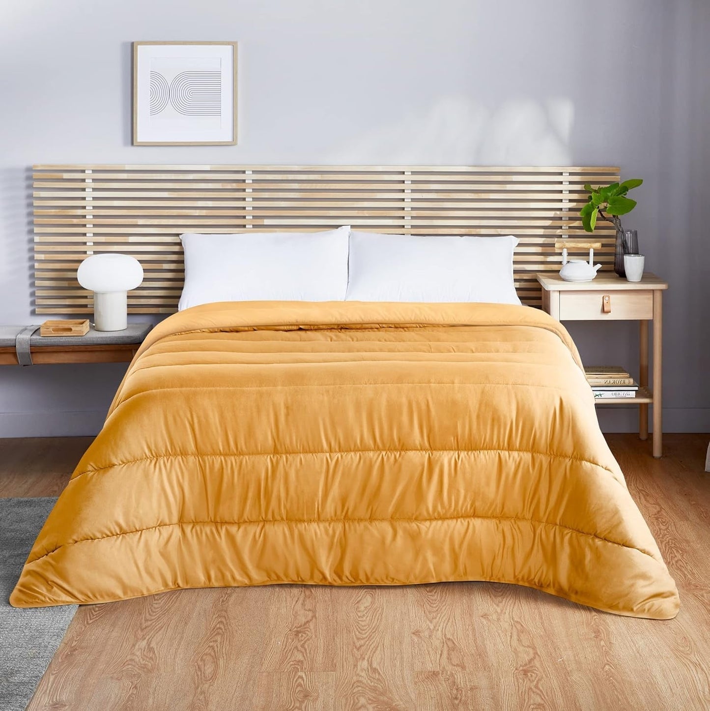 Pikolin Home - Vändbart täcke 300 G - tvåfärgad nordisk fyllning - för säng 150 - bekväm, varm, andas, blå, 240 X 220 cm Täcken och täcken Naty Shop