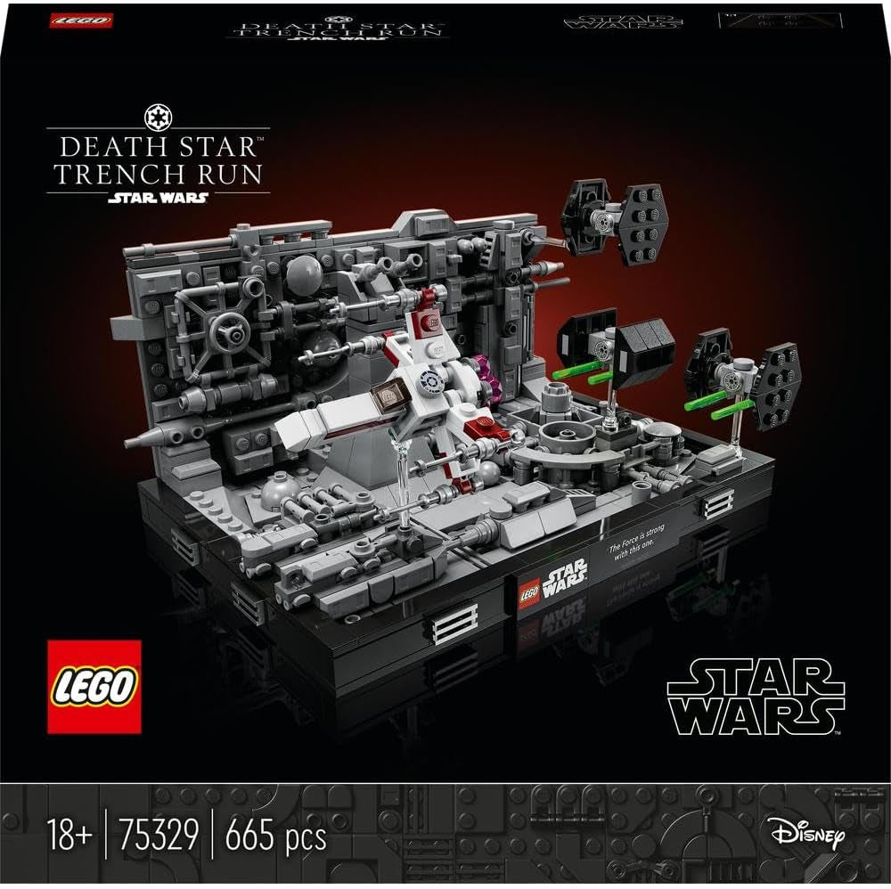 LEGO 75329 Star Wars Death Star Trench Run Diorama Set, Luke Skywalkers X-Wing vuxenmodellsats, A New Hope Fan Merchandise, Rumsdekoration, Presentbyggset Besuche den LEGO-Store