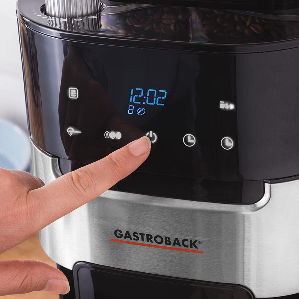 GASTROBACK Grind & Brew Pro termisk espressomaskin, silver, svart