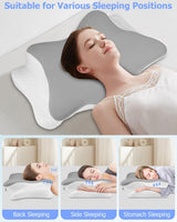 Ortopedisk kudde, sidostödskudde, nackstödskudde, nacksmärkkudde, kudde med memory foam, ergonomisk kudde, för rygg- och magstöd i sidled - fjärilsformade cervikala ortopediska kuddar Naty Shop