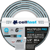Trädgårdsslang Cellfast MULTIFLEX PRO, slitstark, 6-lagers, ATS2 stickad fläta, UV- och algbeständig, tungmetallfri, sammetsteknik, 35 bar, -20/+65°C, 3/4", 30m